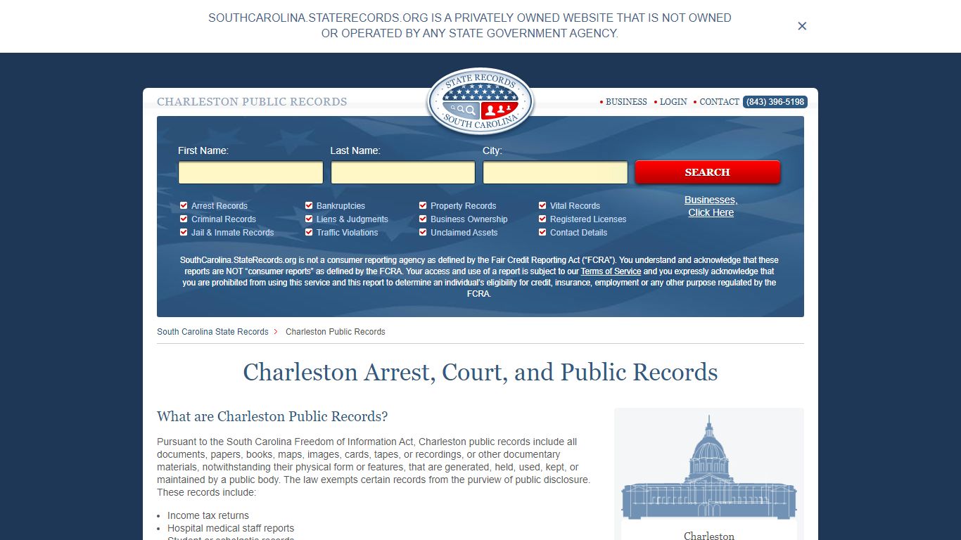 Charleston Arrest, Court, and Public Records